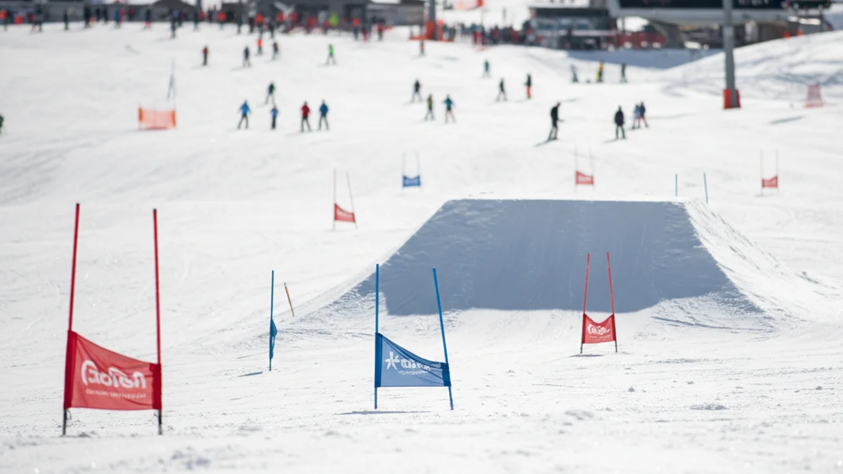 Imatge genèrica d'una pista d'esquí preparada per a una competició a l'alta muntanya.