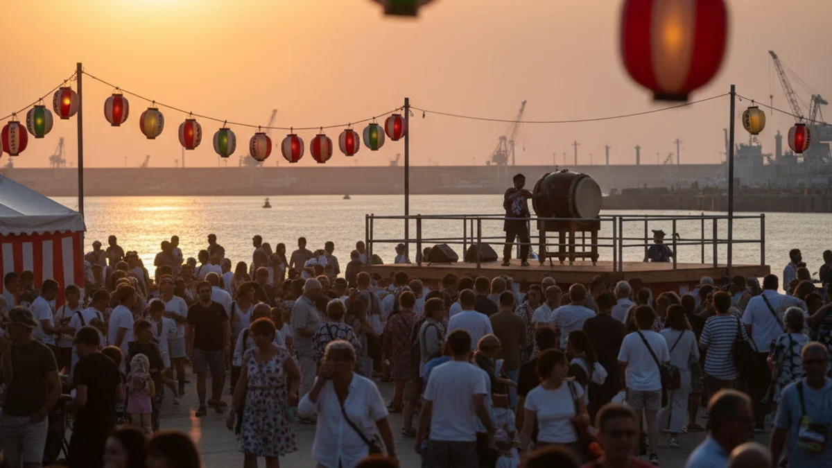 Imatge genèrica d'un festival japonès a l'aire lliure amb fanalets i tambors tradicionals.