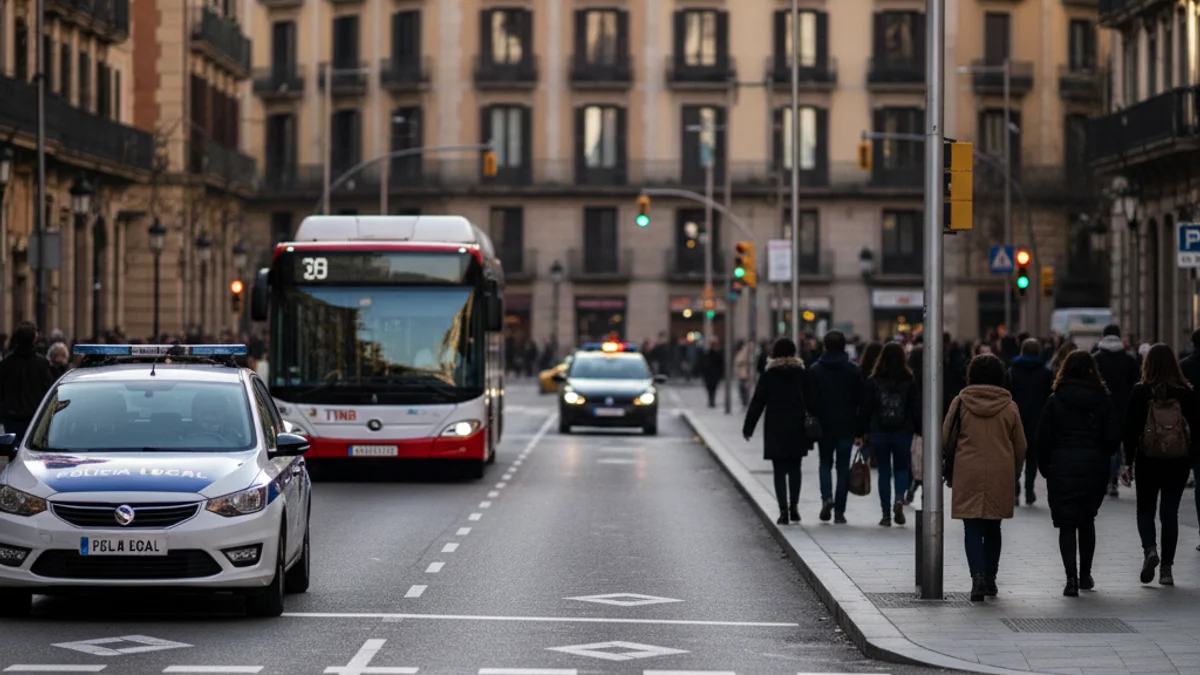 Imatge genèrica de la Via Laietana de Barcelona amb càmeres de control de trànsit.