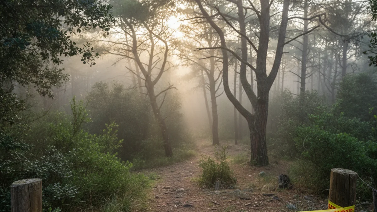 Imagen genérica de un camino forestal con el acceso restringido por motivos sanitarios.