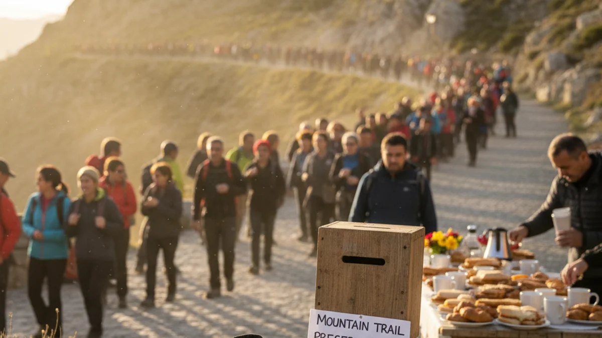 Imatge genèrica d'una ruta de senderisme per la muntanya durant una jornada solidària.