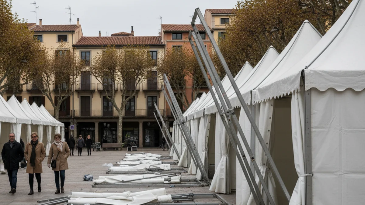 Imatge genèrica de carpes blanques instal·lades en un passeig municipal.