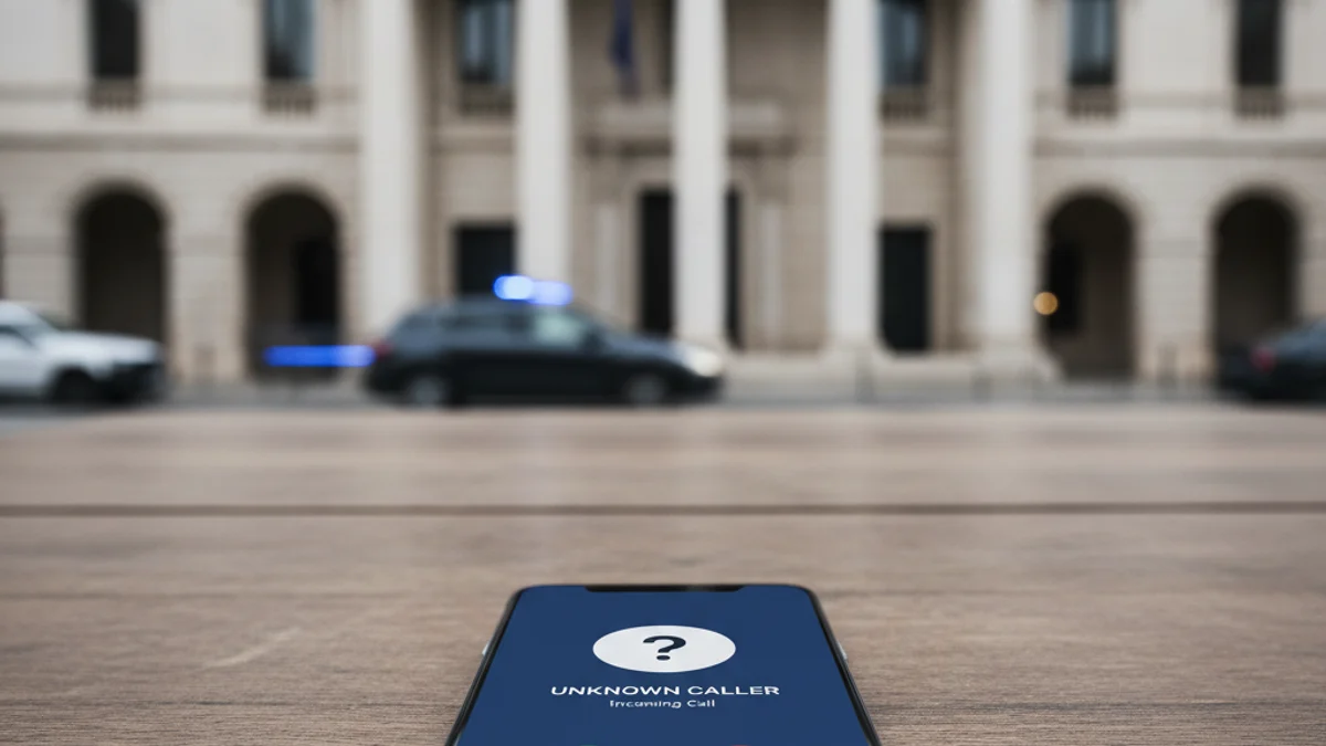 Imatge genèrica d'un telèfon mòbil rebent una trucada sospitosa sobre una taula.