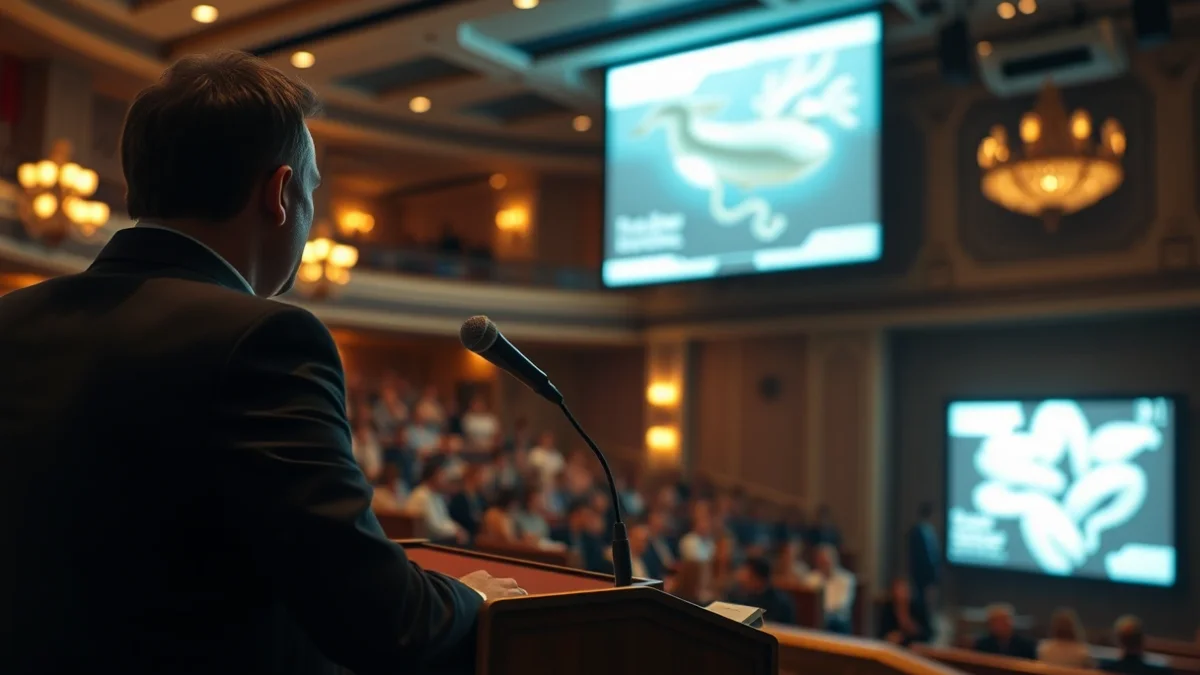 Imatge genèrica d'una sala de conferències preparada per a una xerrada de divulgació científica.