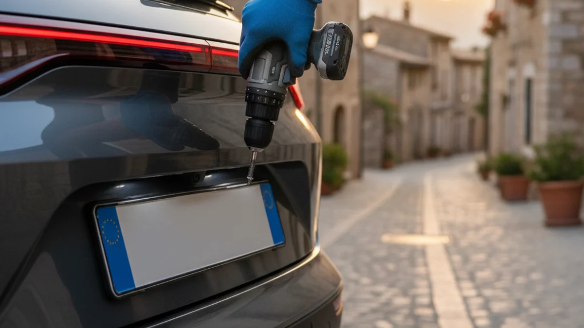 Imatge genèrica d'un vehicle modern estacionat en un carrer d'un poble petit de Catalunya.