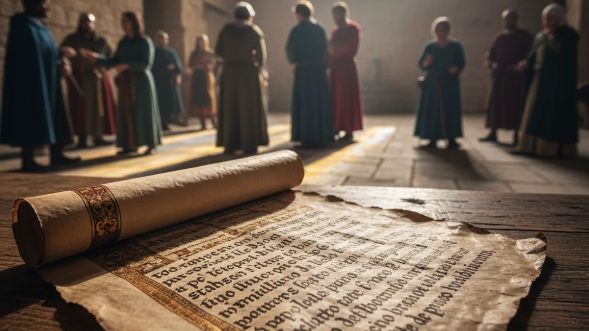 Imatge genèrica d'un pergamí medieval que simbolitza els primers documents en llengua catalana.