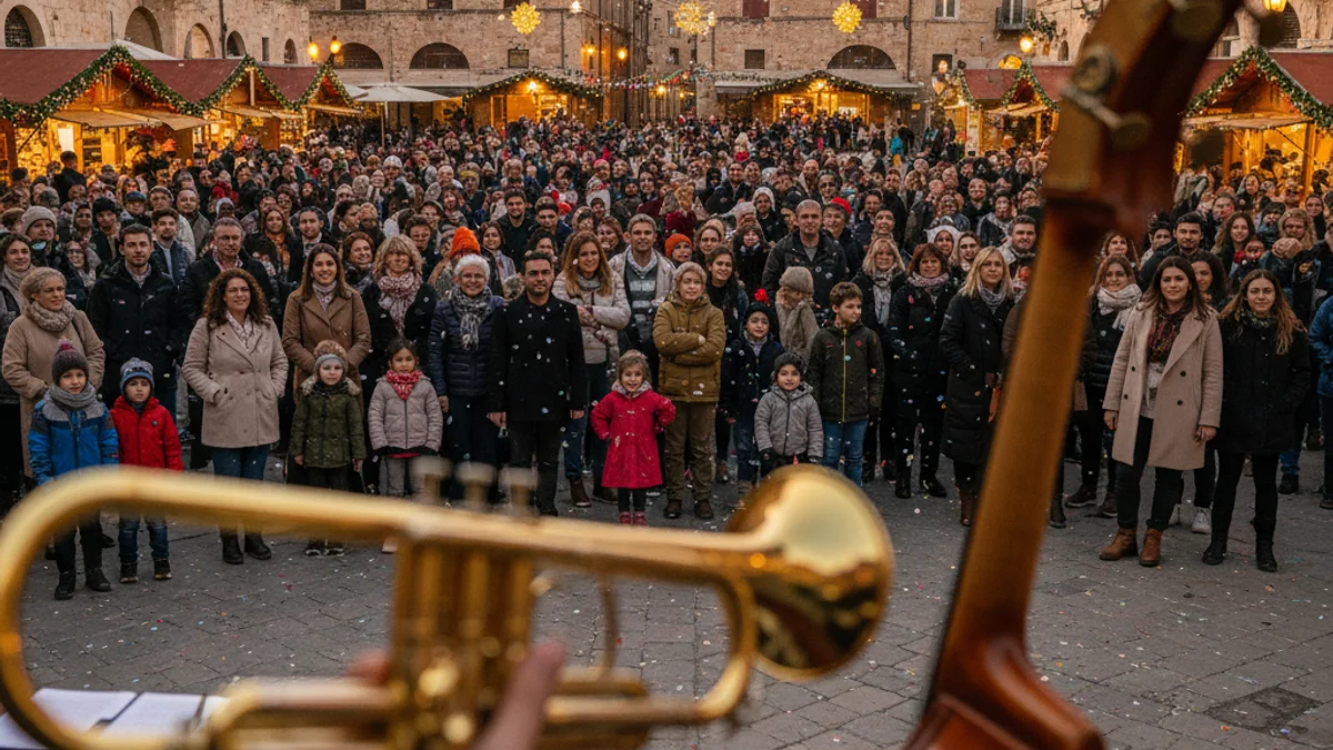 Imagen genérica de un ambiente festivo con instrumentos musicales en primer plano.