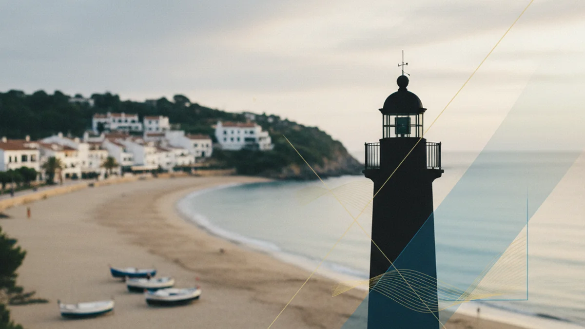 Imatge genèrica del far de Calella sota una llum suau de primavera, simbolitzant la nova marca turística.