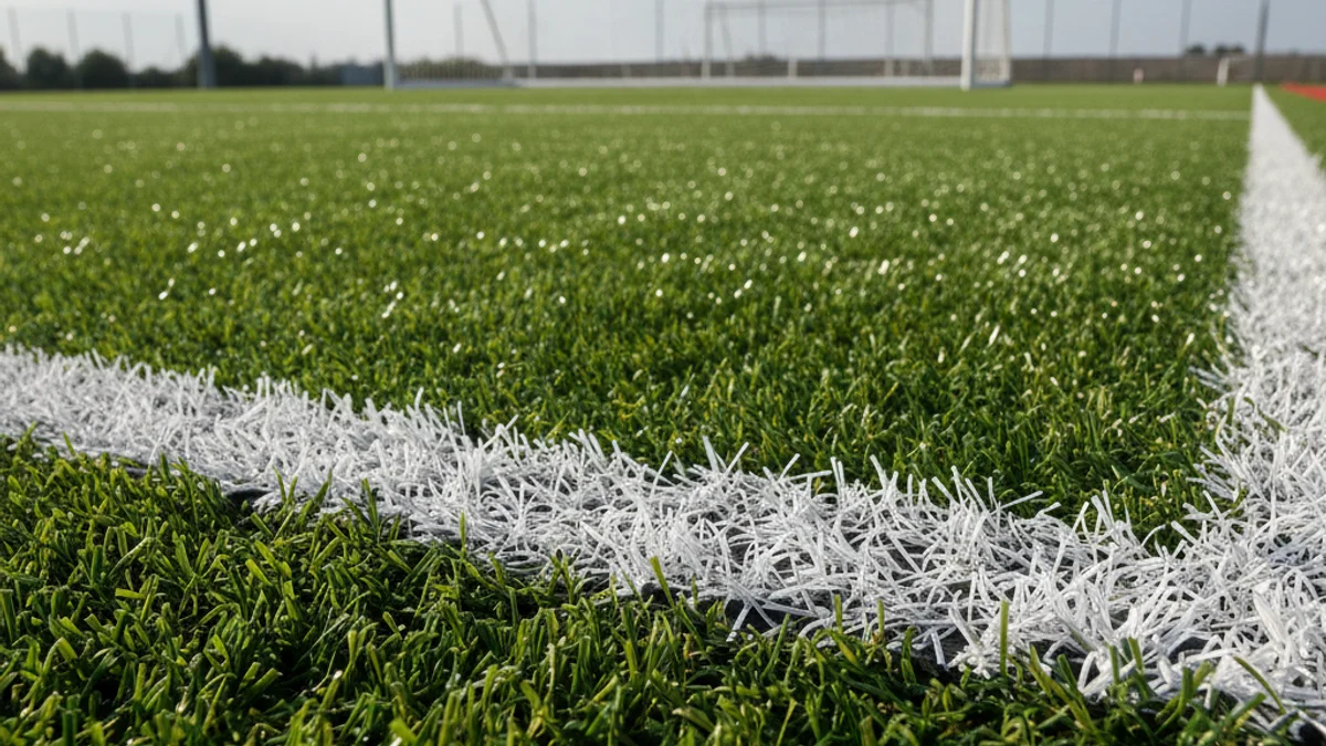 Imatge genèrica de la gespa artificial d'un camp de futbol municipal.