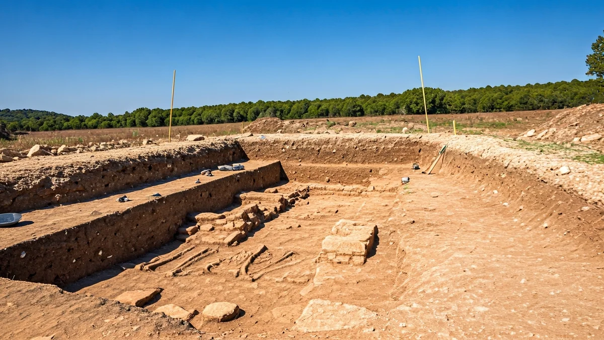 Imatge genèrica d'una excavació arqueològica amb restes humanes en una fossa comuna.