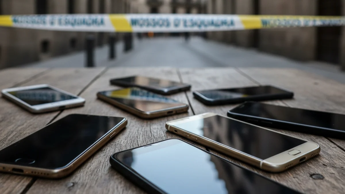 Imatge genèrica de diversos telèfons mòbils recuperats en una investigació policial.