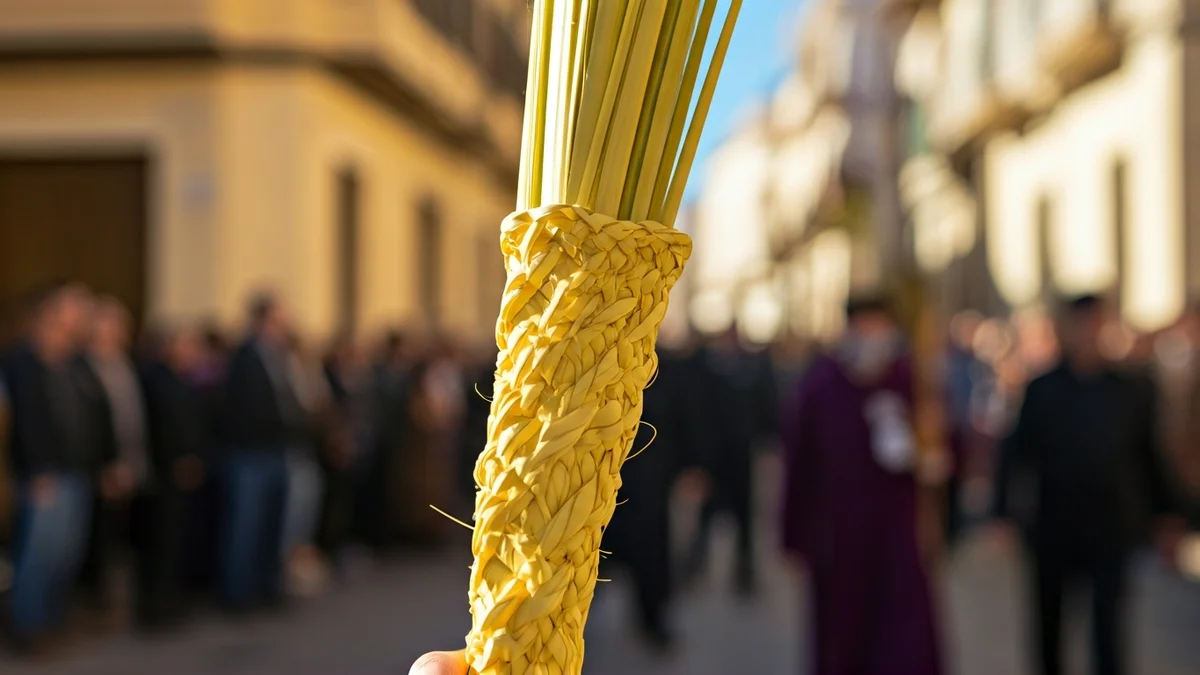 Generic image of a blessed palm branch during Palm Sunday
