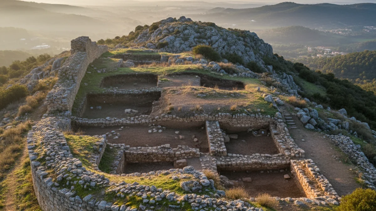 Imagen genérica de los restos arqueológicos de un poblado antiguo en una colina.