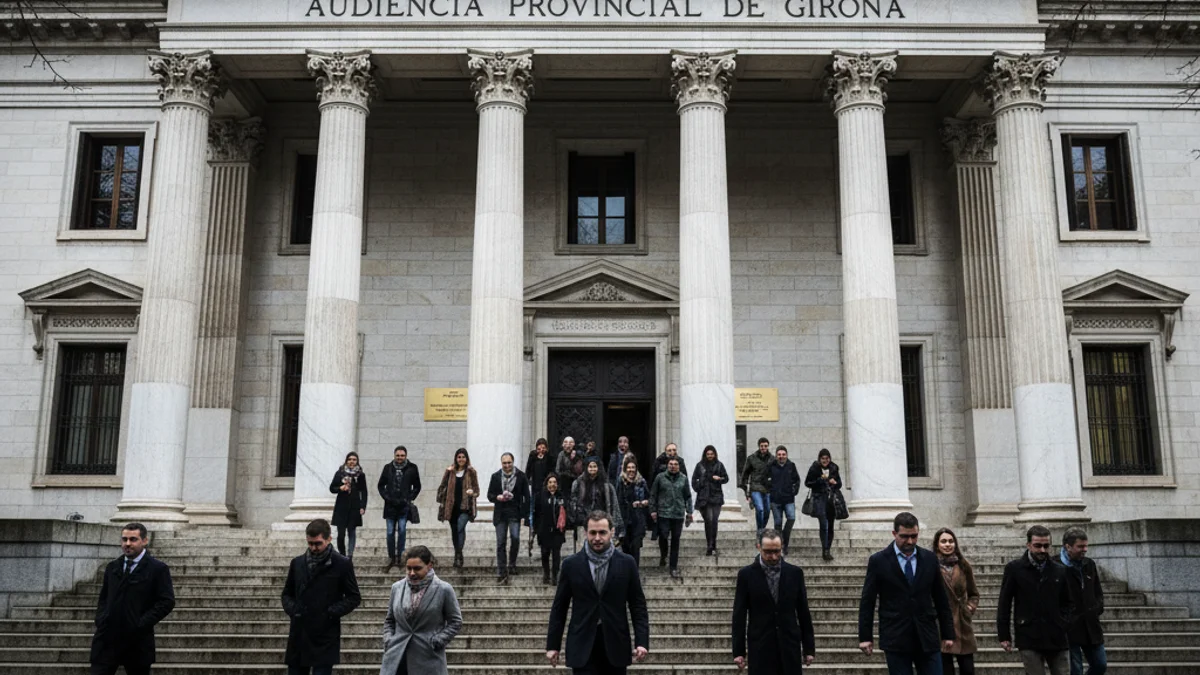 Imatge genèrica de l'entrada d'un palau de justícia amb columnes de pedra.