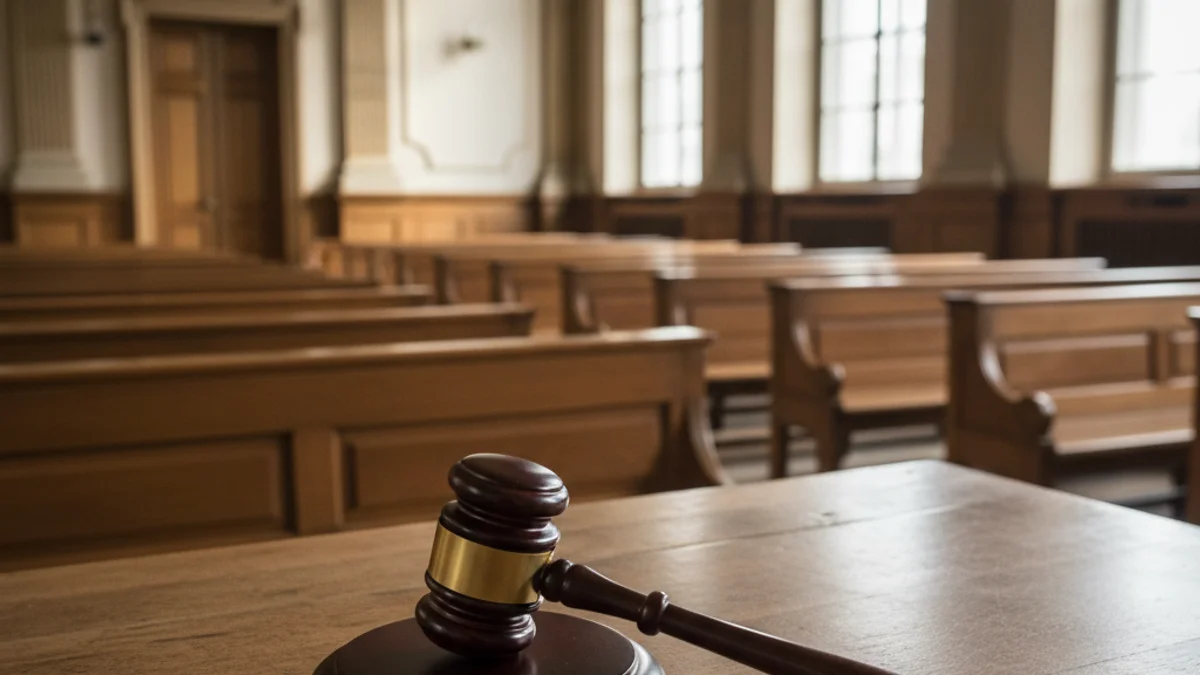 Imatge genèrica d'una sala de vistes d'un tribunal de justícia.