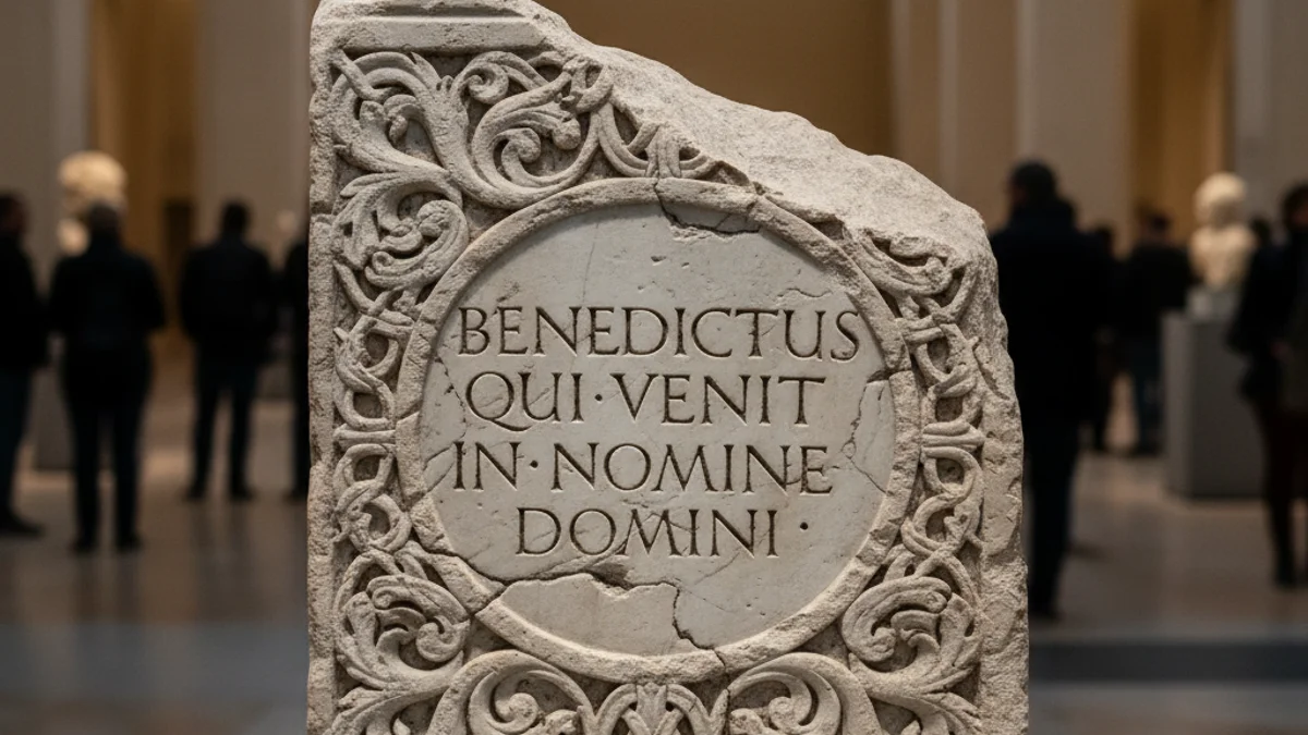 Imagen genérica de un fragmento de mármol románico con inscripciones antiguas.