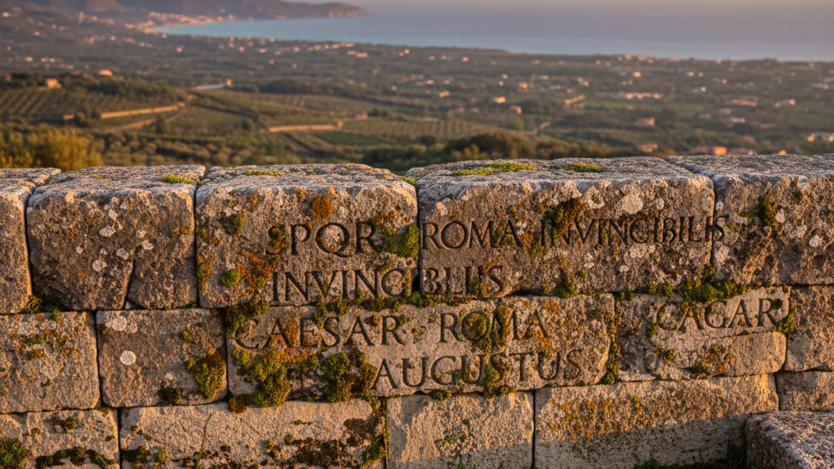 Imatge genèrica d'una inscripció en pedra d'època romana que simbolitza l'herència llatina a Catalunya.