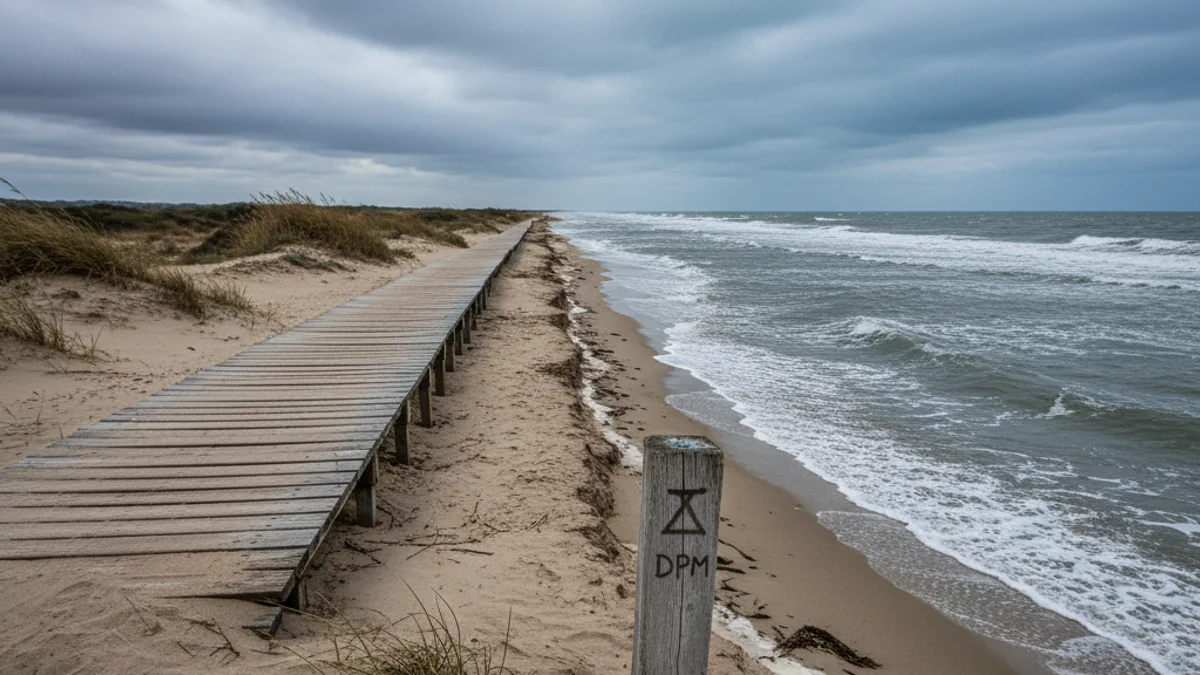 Generic image of the Ebro Delta coastline, the area affected by the coastal boundary file.