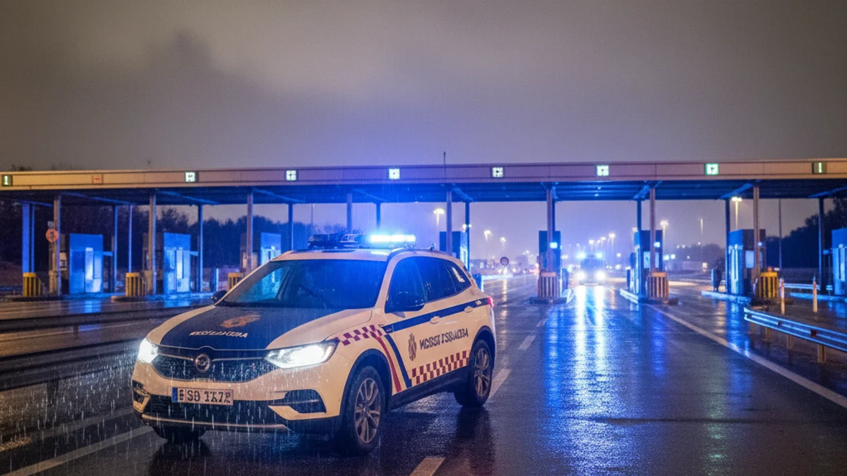Imatge genèrica d'un vehicle dels Mossos d'Esquadra en una actuació nocturna.