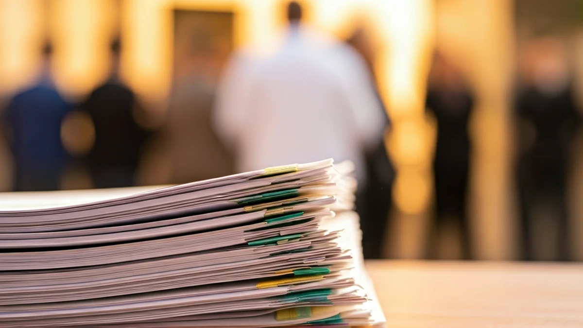 Imagen genérica de documentos oficiales apilados, simbolizando la burocracia.