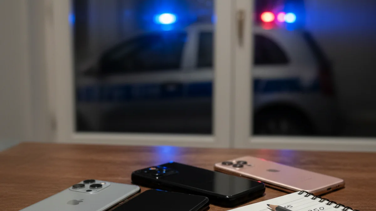 Imatge genèrica de diversos telèfons mòbils d'alta gamma recuperats en una investigació policial.