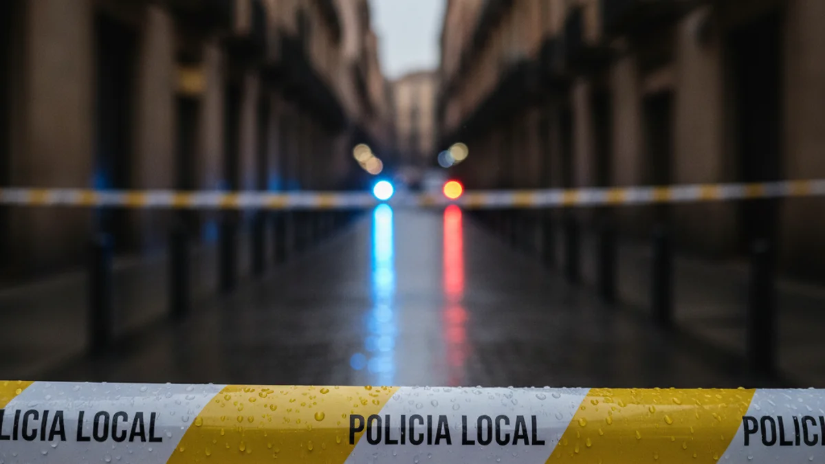 Imagen genérica de un vehículo policial con las luces de emergencia activadas durante un control nocturno.
