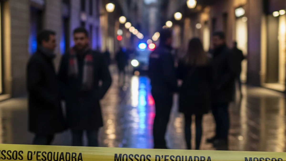 Imagen genérica de un cordón policial de los Mossos d'Esquadra en una actuación nocturna.