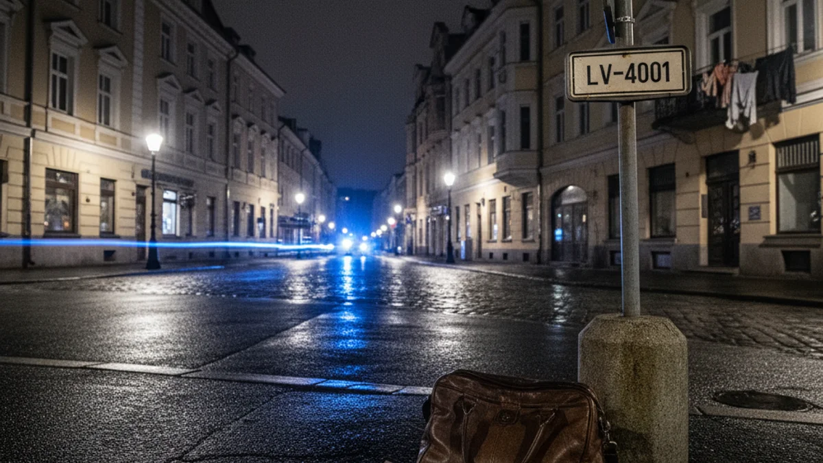 Generic image of a handbag abandoned on a roadside under the light of police patrols.