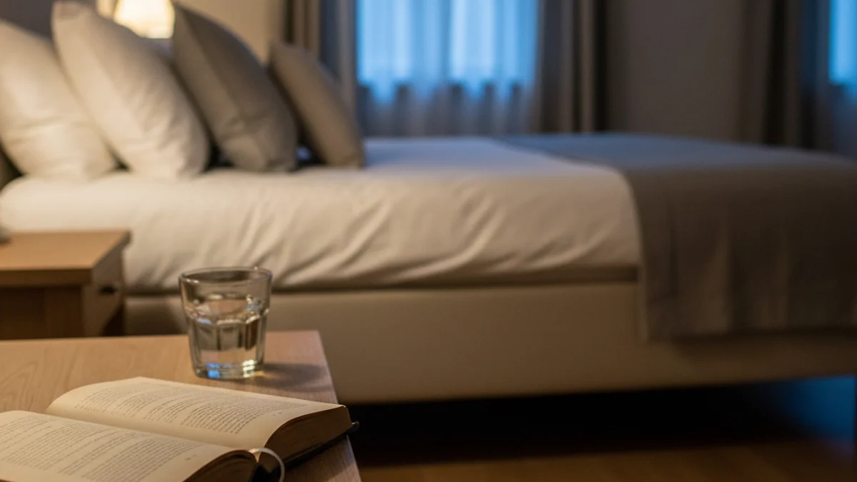 Imatge genèrica d'una habitació amb il·luminació tènue i càlida per afavorir el descans.