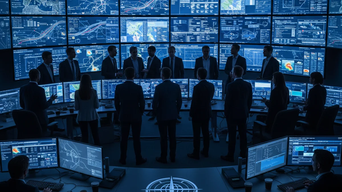 Imatge genèrica d'una sala de control d'emergències amb pantalles de dades.