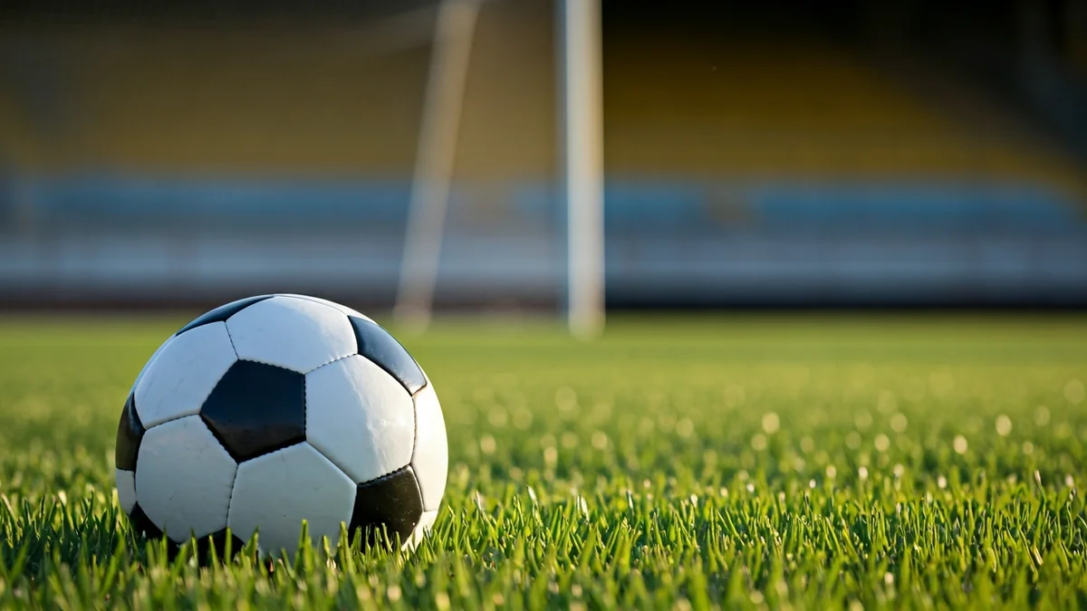 Generic image of a soccer ball on a green field
