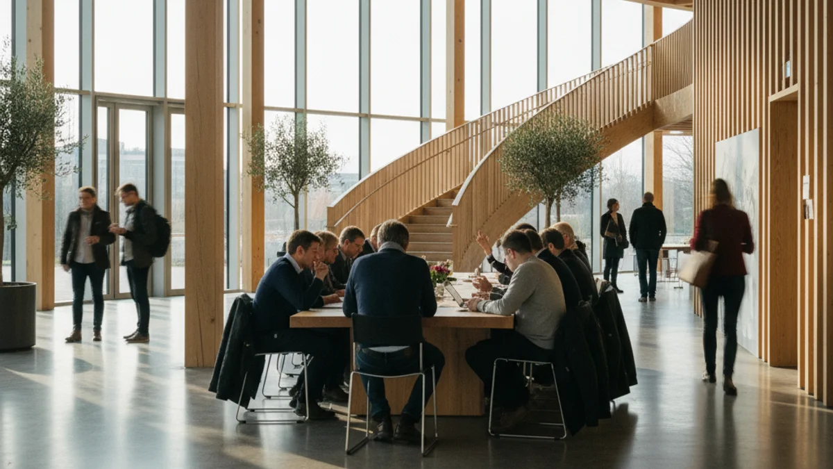 Generic image of a work meeting in a modern cultural center.