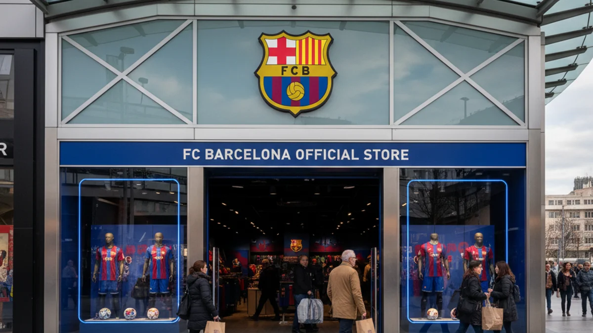 Generic image of an official FC Barcelona store in a shopping mall.