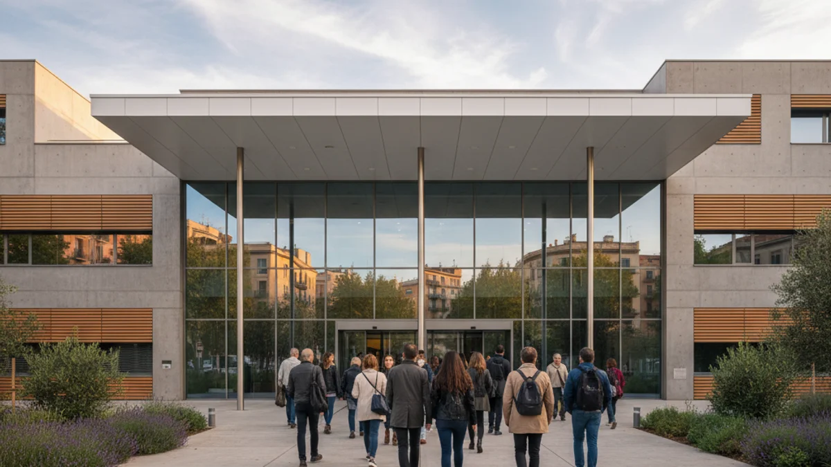 Imatge genèrica de l'exterior d'un centre d'atenció primària modern.