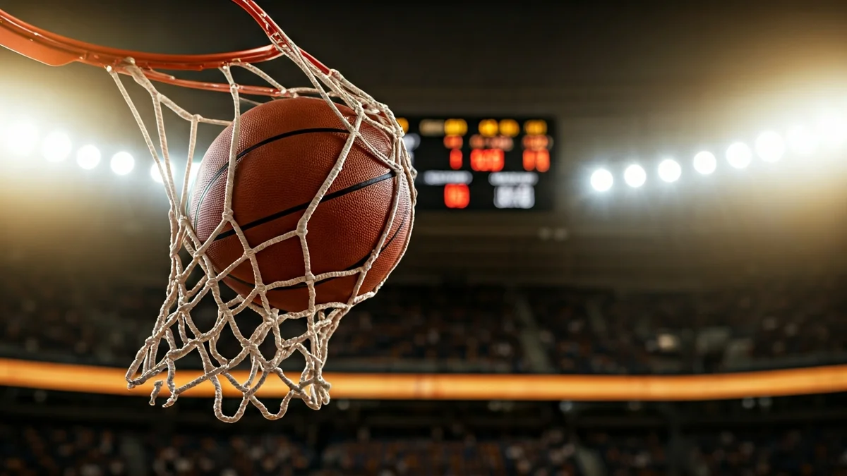 Imatge genèrica d'una cistella de bàsquet amb la pilota travessant la xarxa.