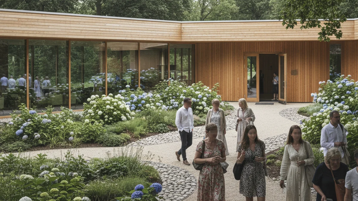 Imatge genèrica d'un edifici modern de fusta amb un disseny acollidor i protector.