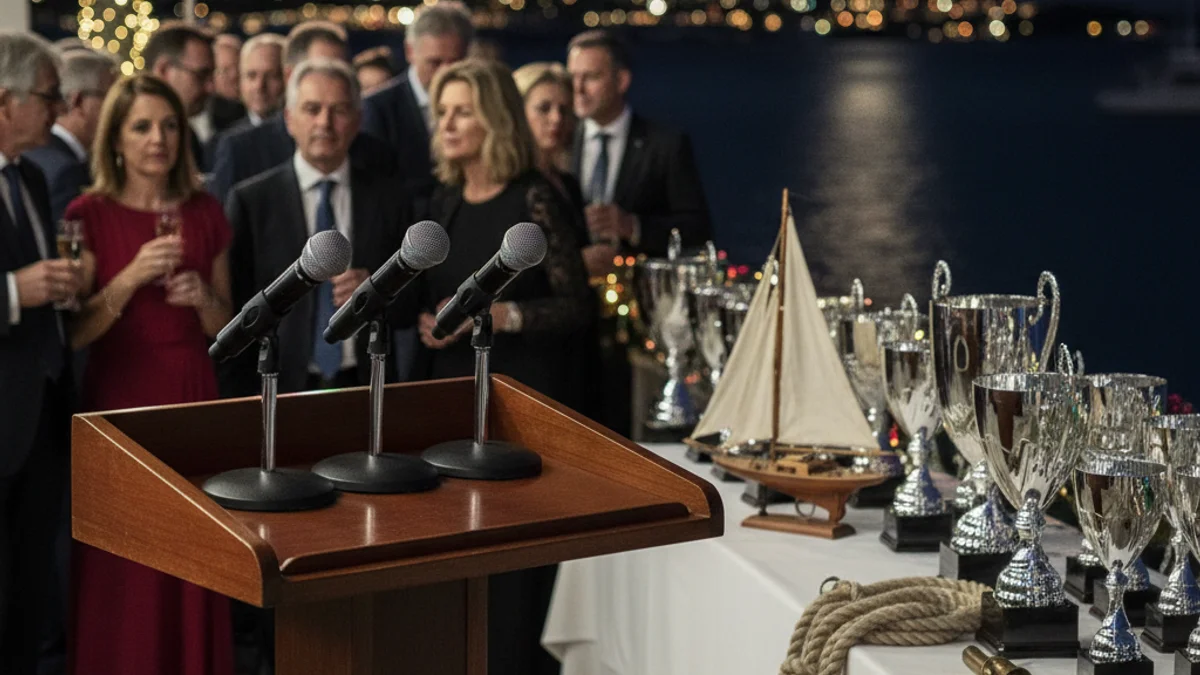 Imatge genèrica d'una gala de reconeixement esportiu en un club nàutic.