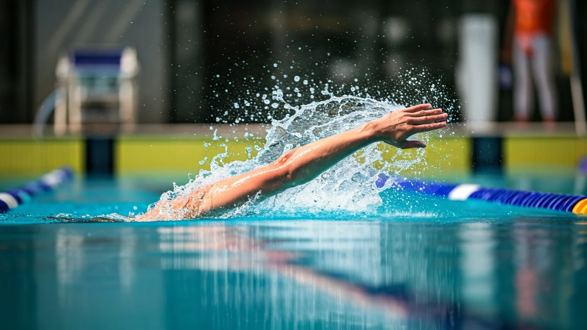 Imatge genèrica d'un nedador en una piscina durant una competició.