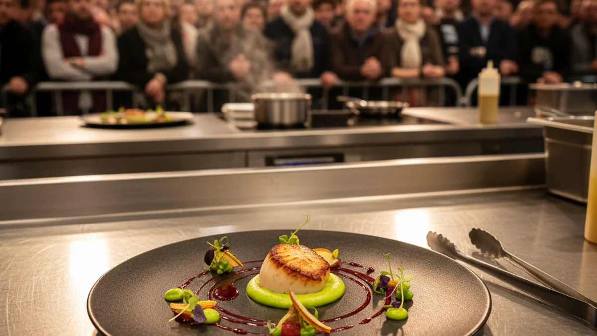 Imatge genèrica d'un plat de cuina d'autor en un certamen gastronòmic.