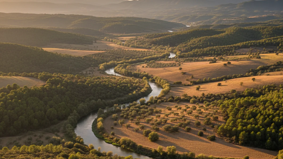 Generic image of the Muga Valley at sunset, representing the Empordà landscape.