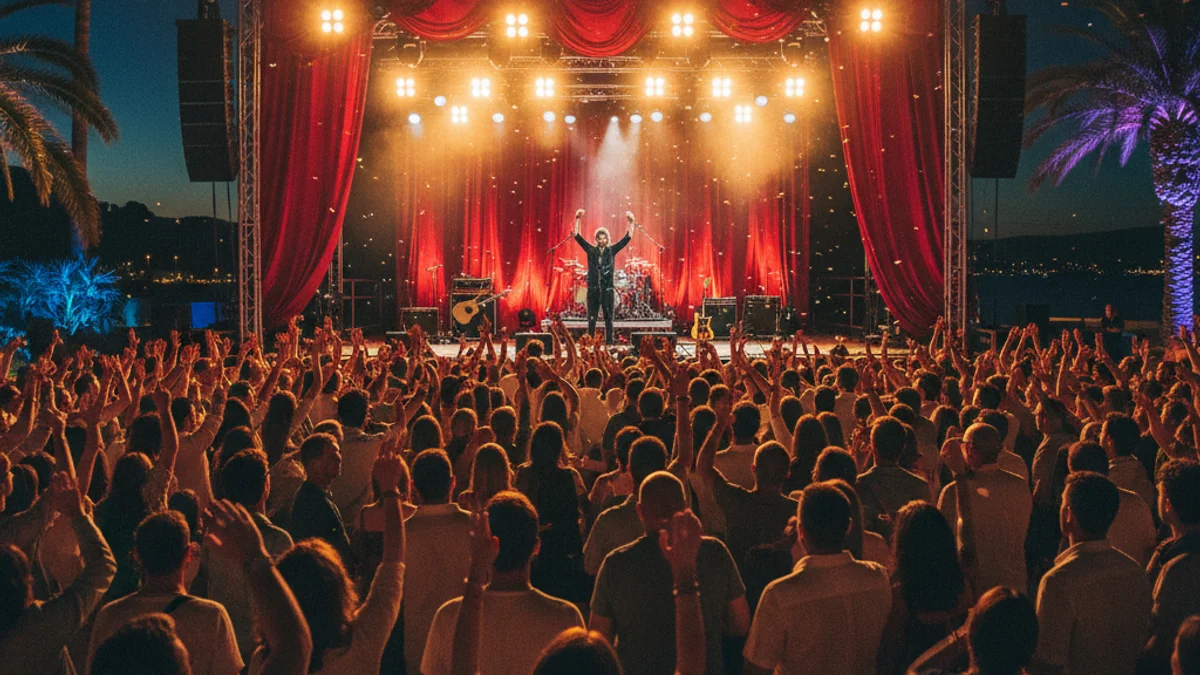 Imagen genérica de un escenario de concierto al aire libre durante un festival de verano.