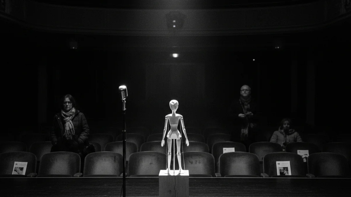 Imatge genèrica d'un escenari de teatre contemporani amb il·luminació artística.