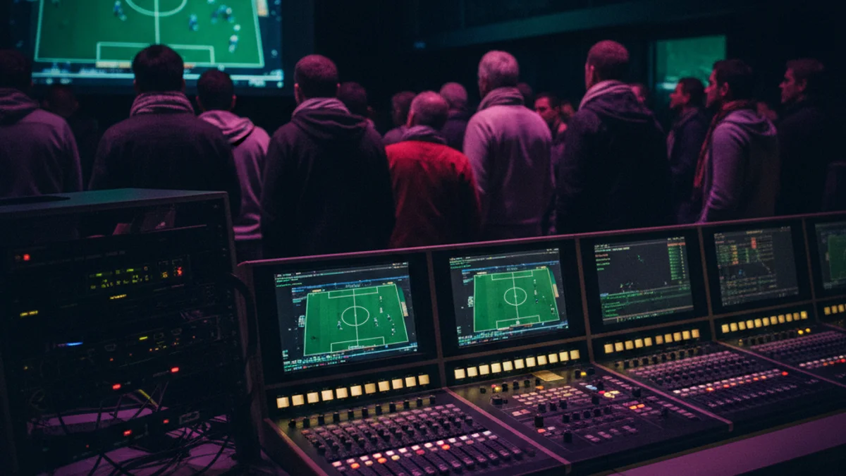 Generic image of a television control room during a sports broadcast.