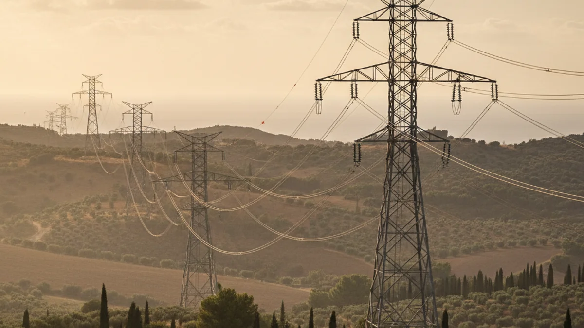 Imatge genèrica de torres d'alta tensió creuant un paisatge natural.