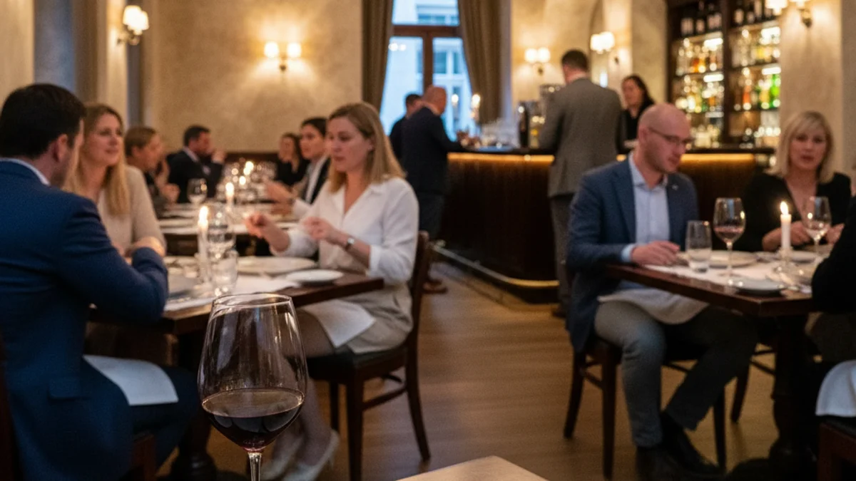 Imagen genérica del interior de un restaurante acogedor con iluminación cálida.