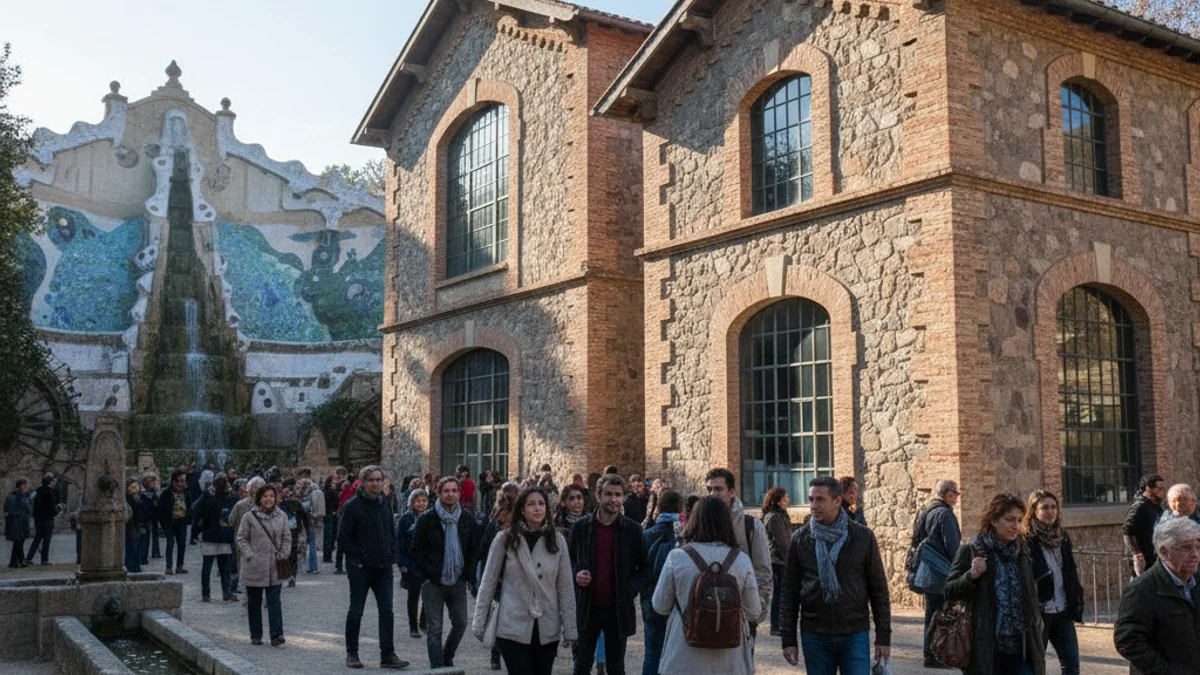 Imatge genèrica de l'arquitectura industrial del Museu de les Aigües de Veolia.