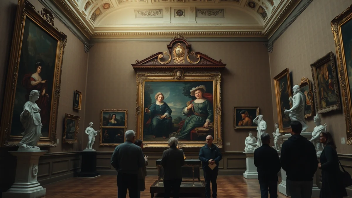 Imagen genérica del interior de un museo con pinturas y esculturas de estilo barroco.