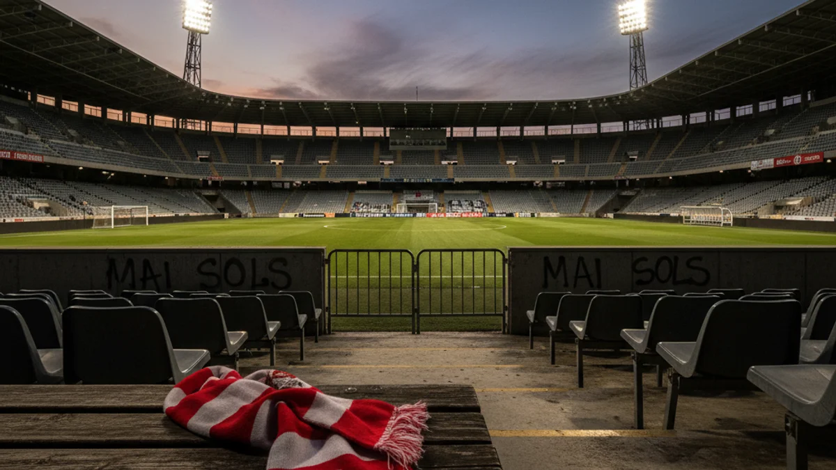 Imatge genèrica d'un estadi de futbol buit durant el capvespre que simbolitza un canvi d'etapa esportiva.