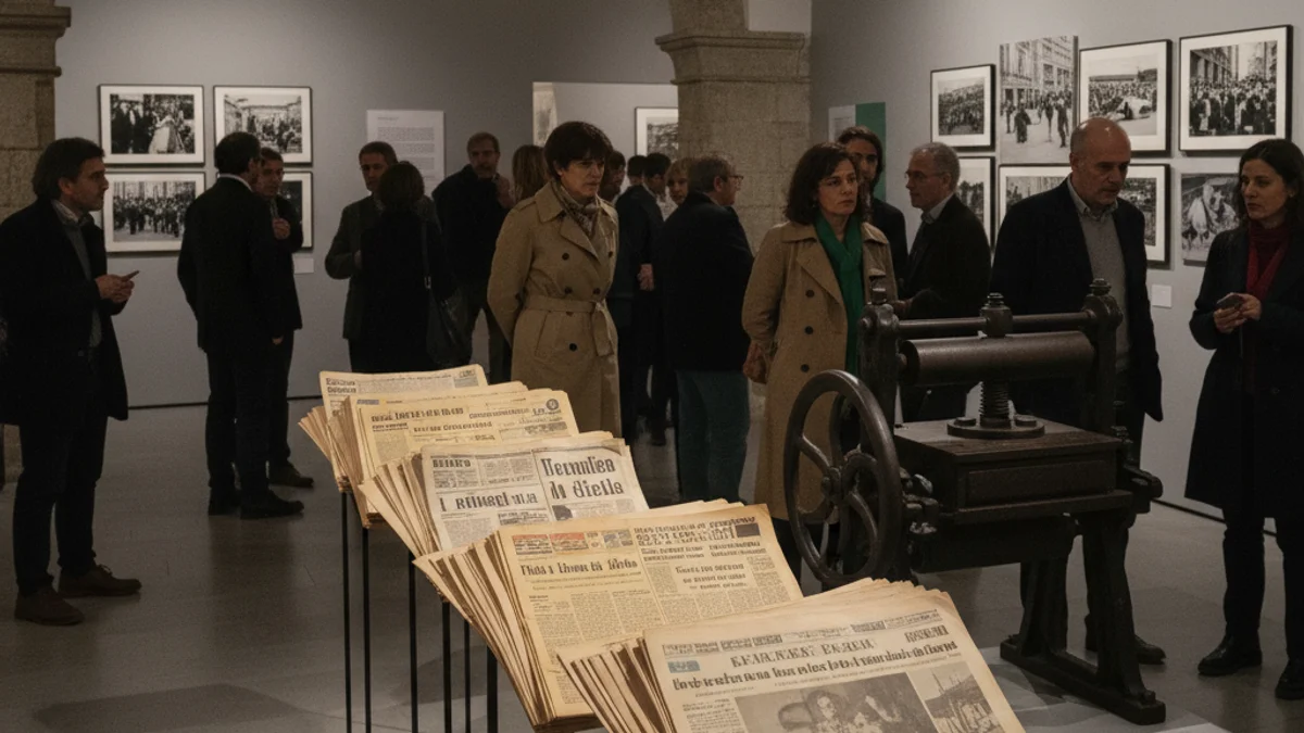Imagen genérica de una exposición sobre la historia de la prensa en un centro cultural.