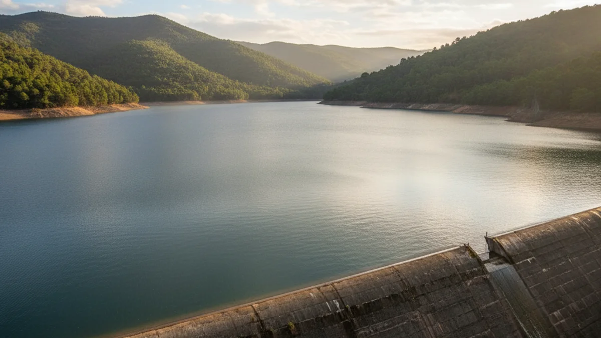 Imatge genèrica d'un embassament d'aigua ple després d'un episodi de pluges intenses.